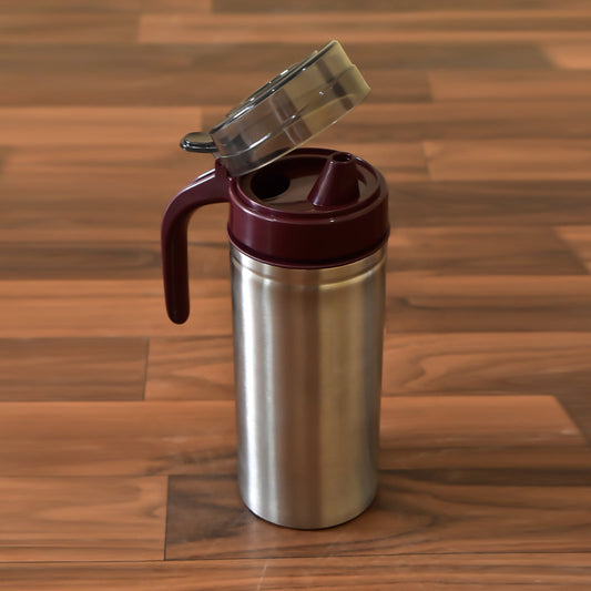 Stainless Steel Oil Dispenser with Small Nozzle – 750ml Leak-Proof Jar