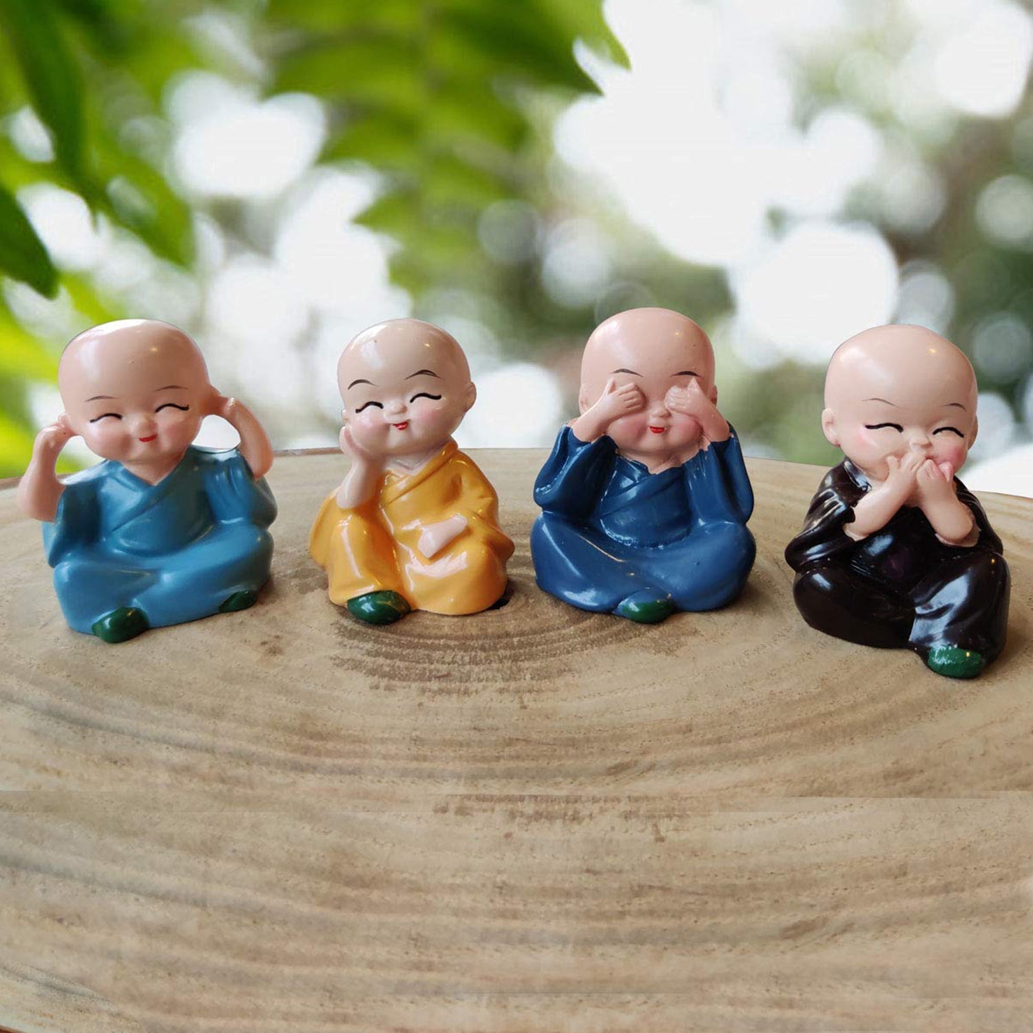 Baby Buddha Showpiece Set (4 Pcs) – Decorative Figurines for Home & Office