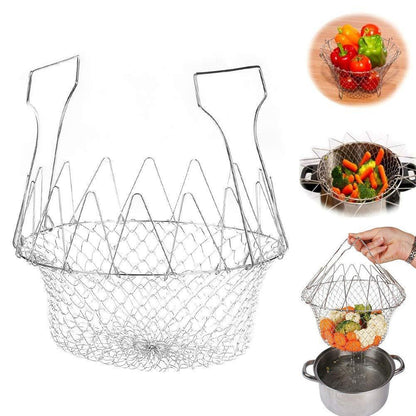 Foldable Strainer Chef Basket – 12-in-1 Kitchen Tool