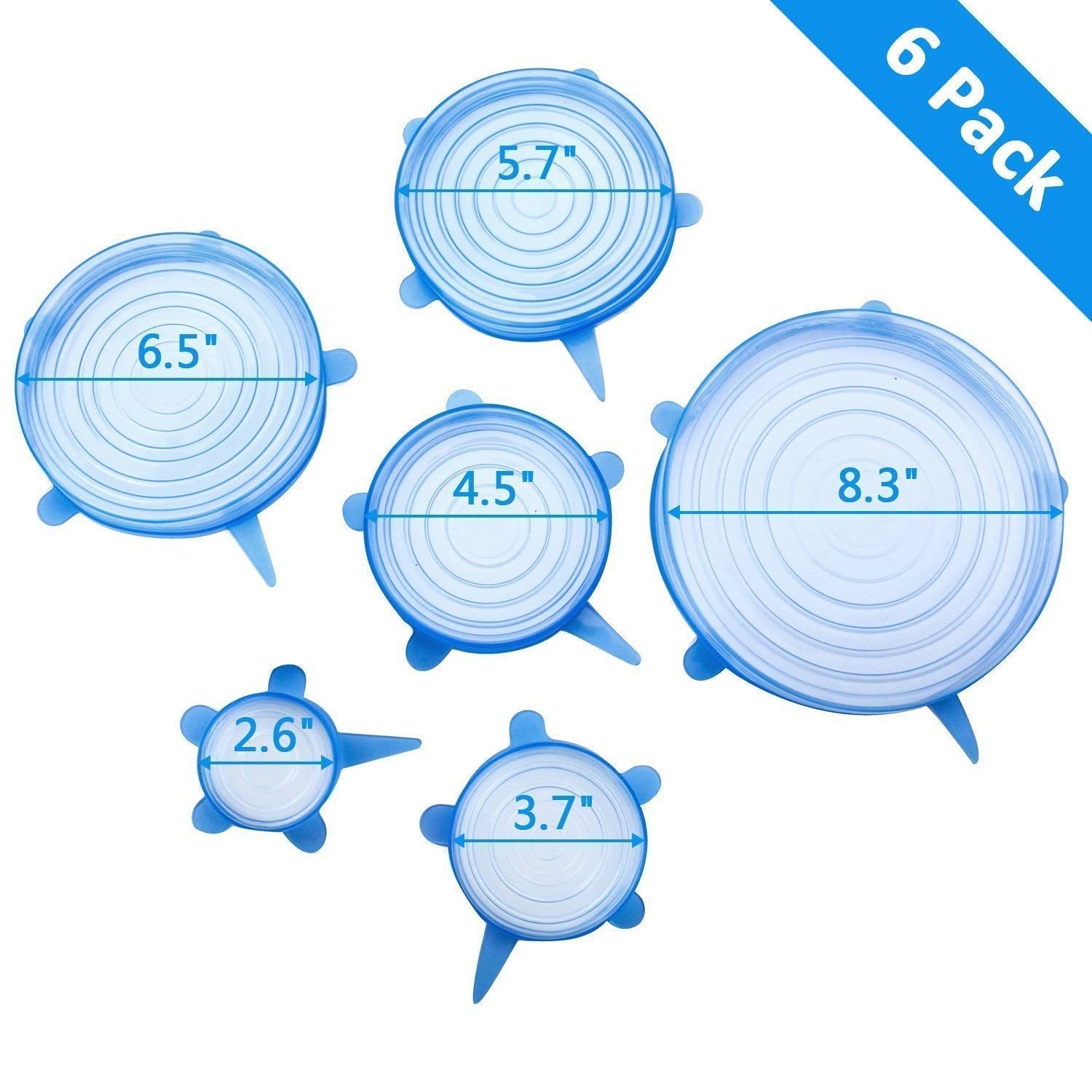 Reusable Silicone Stretch Lids – Microwave & Freezer Safe (Set of 6)