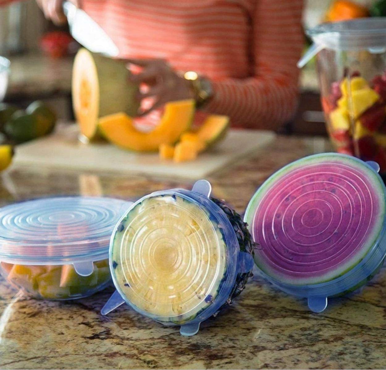 Reusable Silicone Stretch Lids – Microwave & Freezer Safe (Set of 6)