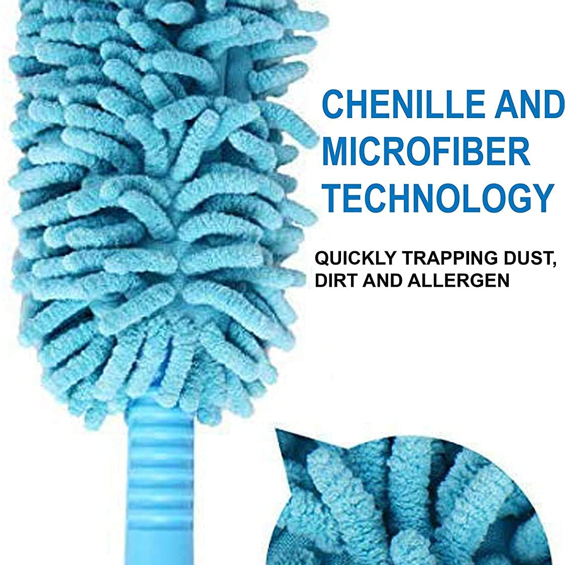 Foldable Multipurpose Microfiber Cleaning Duster – Extendable, Bendable and Washable