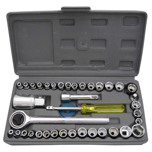 Socket Combination Toolkit – 40 Pcs Ratchet Handle & Sockets Set
