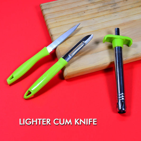 Ganesh 3pc Kitchen Set – Lighter, Knife & Peeler Stainless Steel Combo
