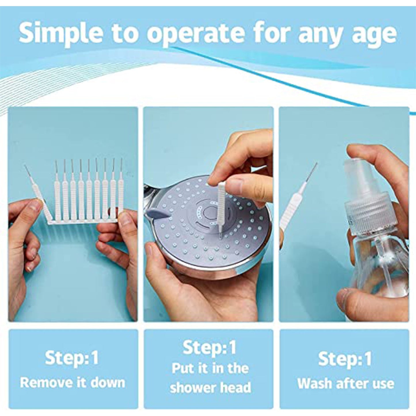 10-Piece Anti-Clog Shower Nozzle Cleaning Brush – Reusable & Multifunctional
