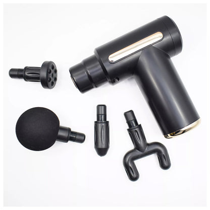 Deep Tissue Percussion Massage Gun – Full Body Pain Relief Machine with 4 Heads & 6 Speed Settings (Cordless, Rechargeable)