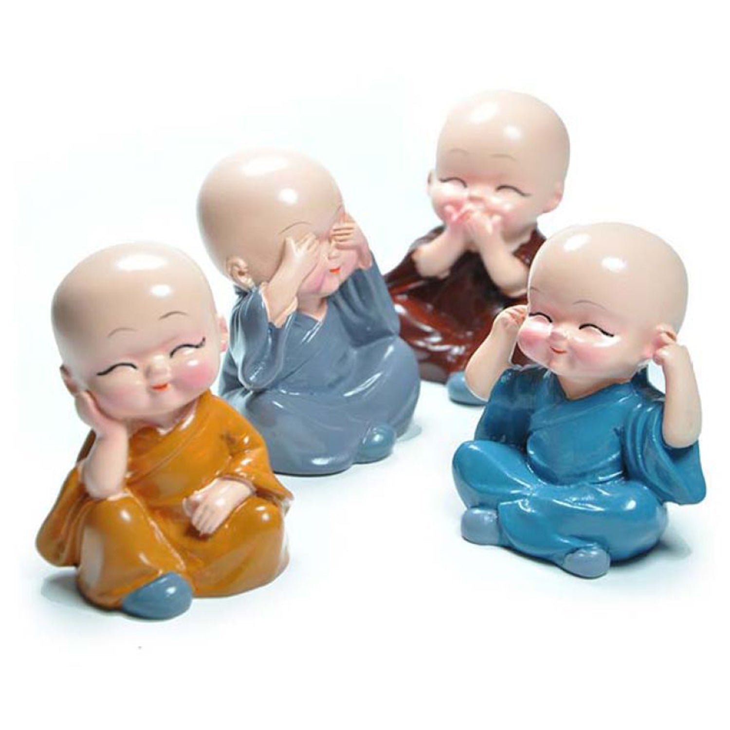 Baby Buddha Showpiece Set (4 Pcs) – Decorative Figurines for Home & Office
