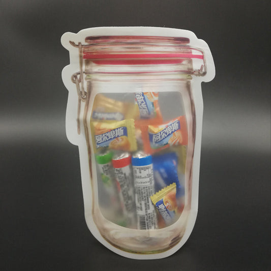 Reusable Mason Jar Zipper Food Storage Bag – 500ml Airtight Pouch