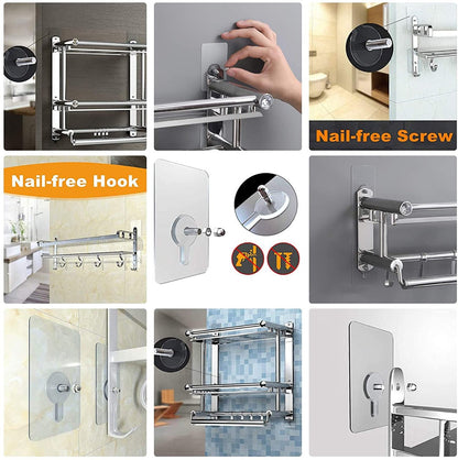Adhesive Screw Wall Hook for Home & Office Hanging - Pack of 10
