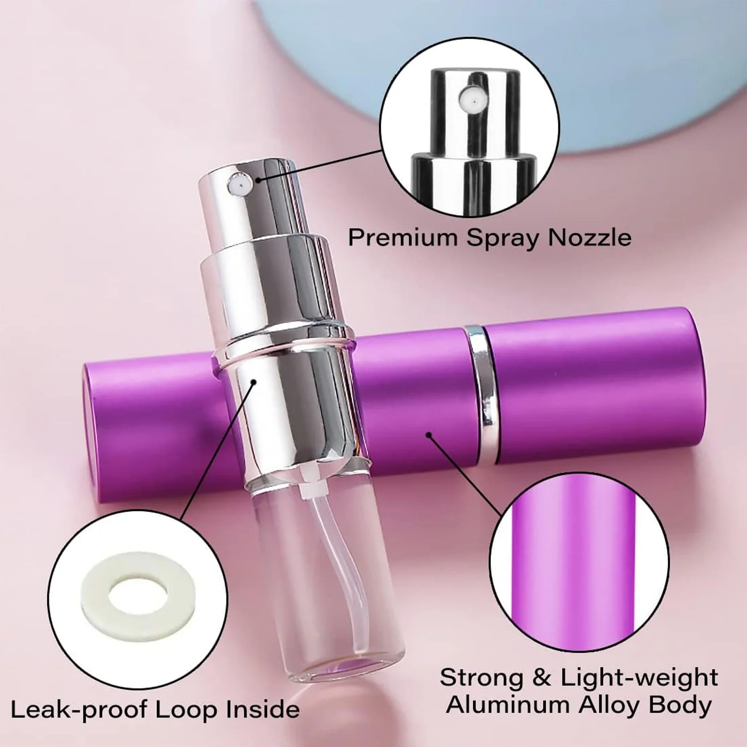 Empty Spray Perfume Bottle – Refillable Fine Mist Sprayer for Sanitizer, Beauty, and Travel (1 Pc)