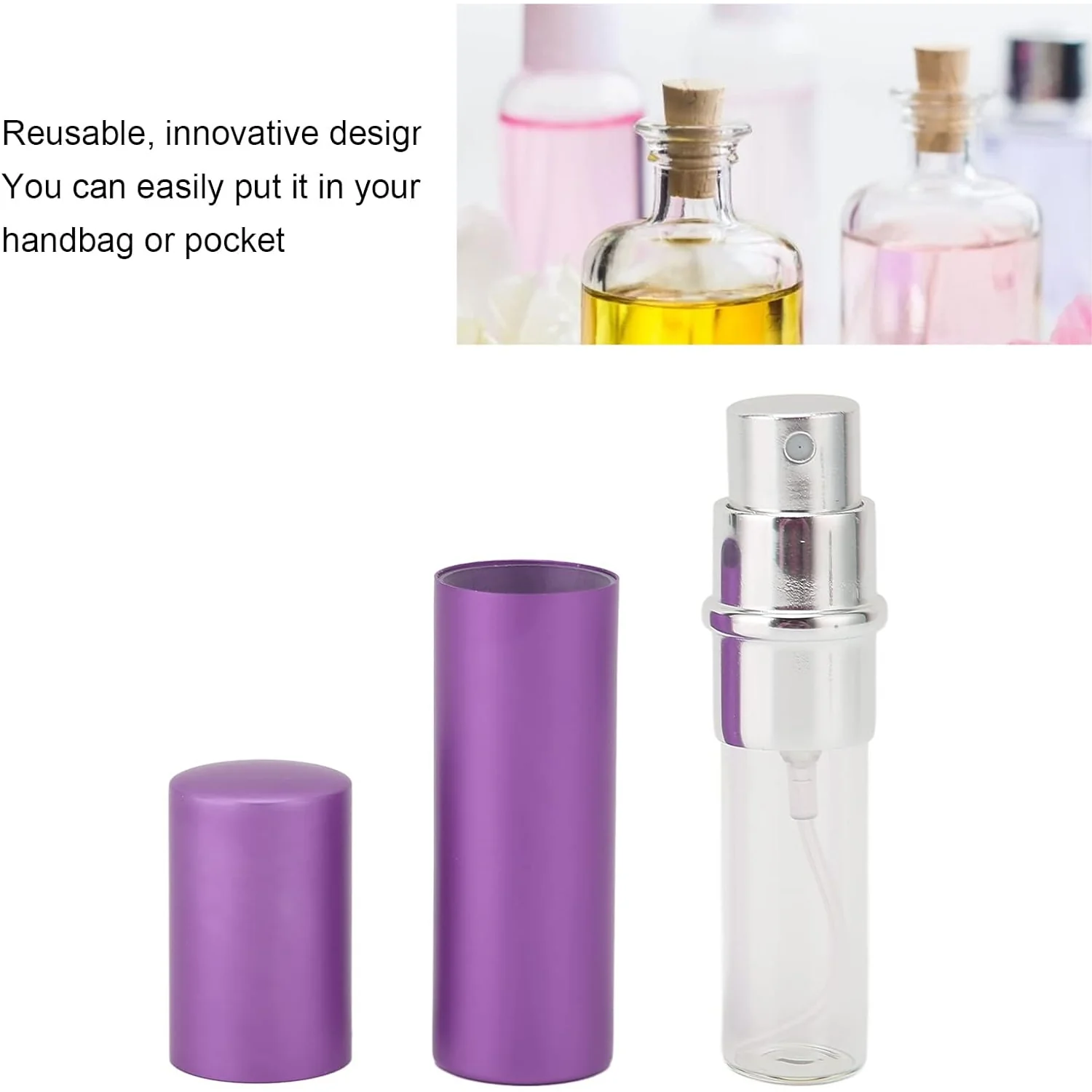 Empty Spray Perfume Bottle – Refillable Fine Mist Sprayer for Sanitizer, Beauty, and Travel (1 Pc)