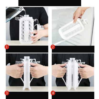 Foldable Ice Tray with Lid – 2-in-1 Ice Ball Maker & Bottle