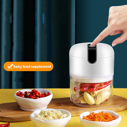 Wireless USB Rechargeable Mini Electric Garlic Chopper (250ml) – Portable Food Processor