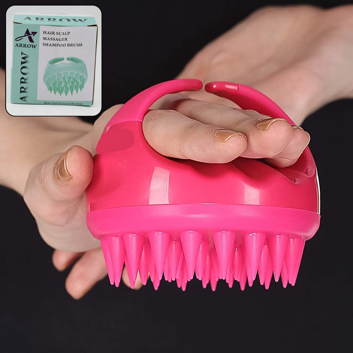 Scalp Massager & Shampoo Brush with Soft Silicone Bristles