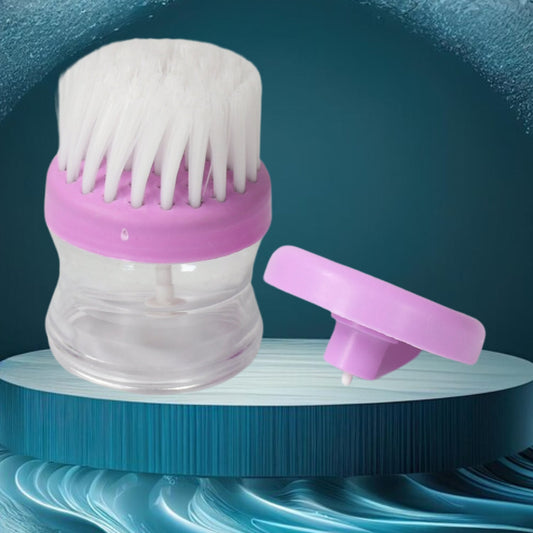 Plastic Dish Brush with Liquid Soap Dispenser – Multicolour Cleaning Tool