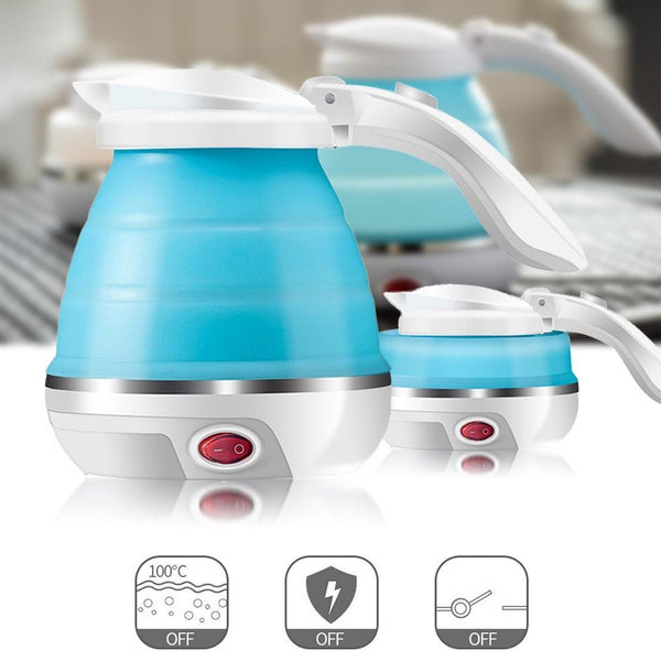 Foldable Silicone Electric Travel Kettle – 600ml Portable Boiler for Camping, Travel & Office