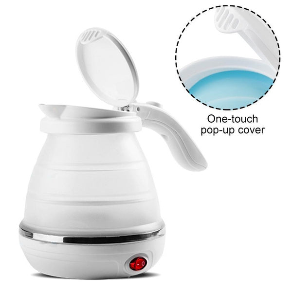 Foldable Silicone Electric Travel Kettle – 600ml Portable Boiler for Camping, Travel & Office