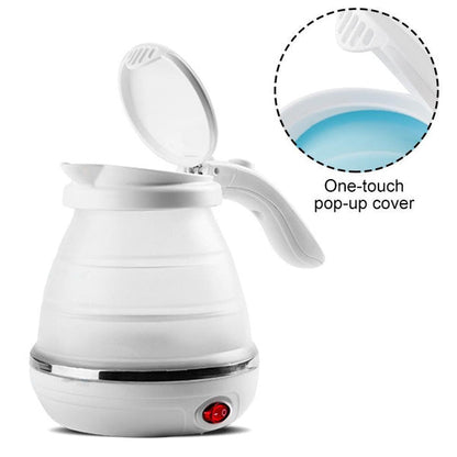 Foldable Silicone Electric Travel Kettle – 600ml Portable Boiler for Camping, Travel & Office
